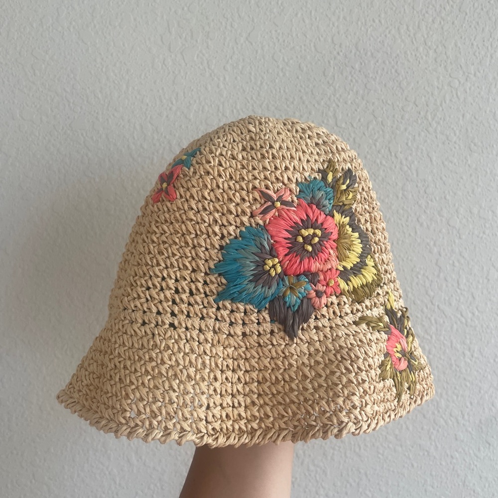 Coach Hawaiian floral crochet bucket hat